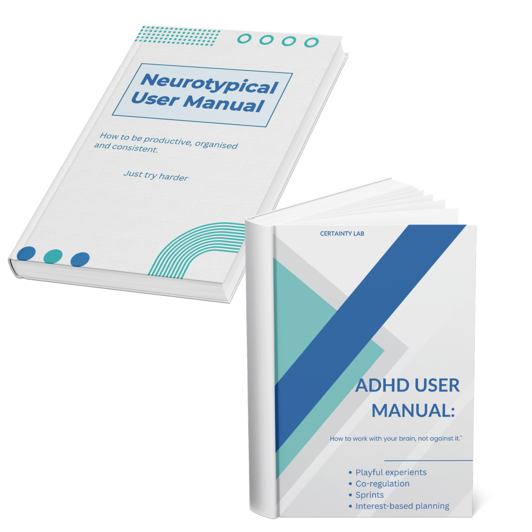 Neurotypical user manual vs ADHD friendly manual 